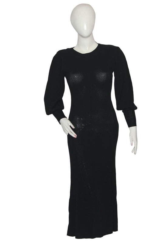 ZARA Elegant Black Long Bodycon (Medium)