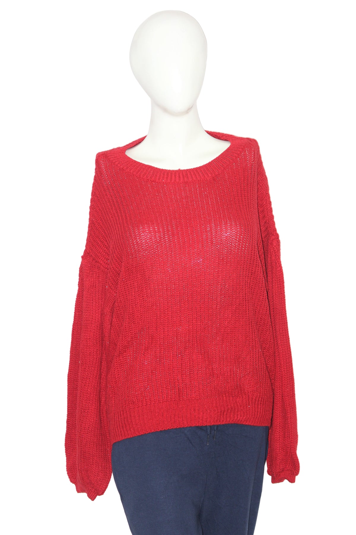 Red Classic Winter Sweater – Basic – Small