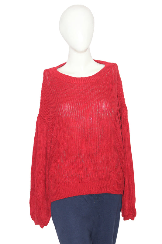 Red Classic Winter Sweater – Basic – Small