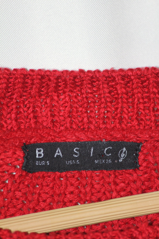 Red Classic Winter Sweater – Basic – Small