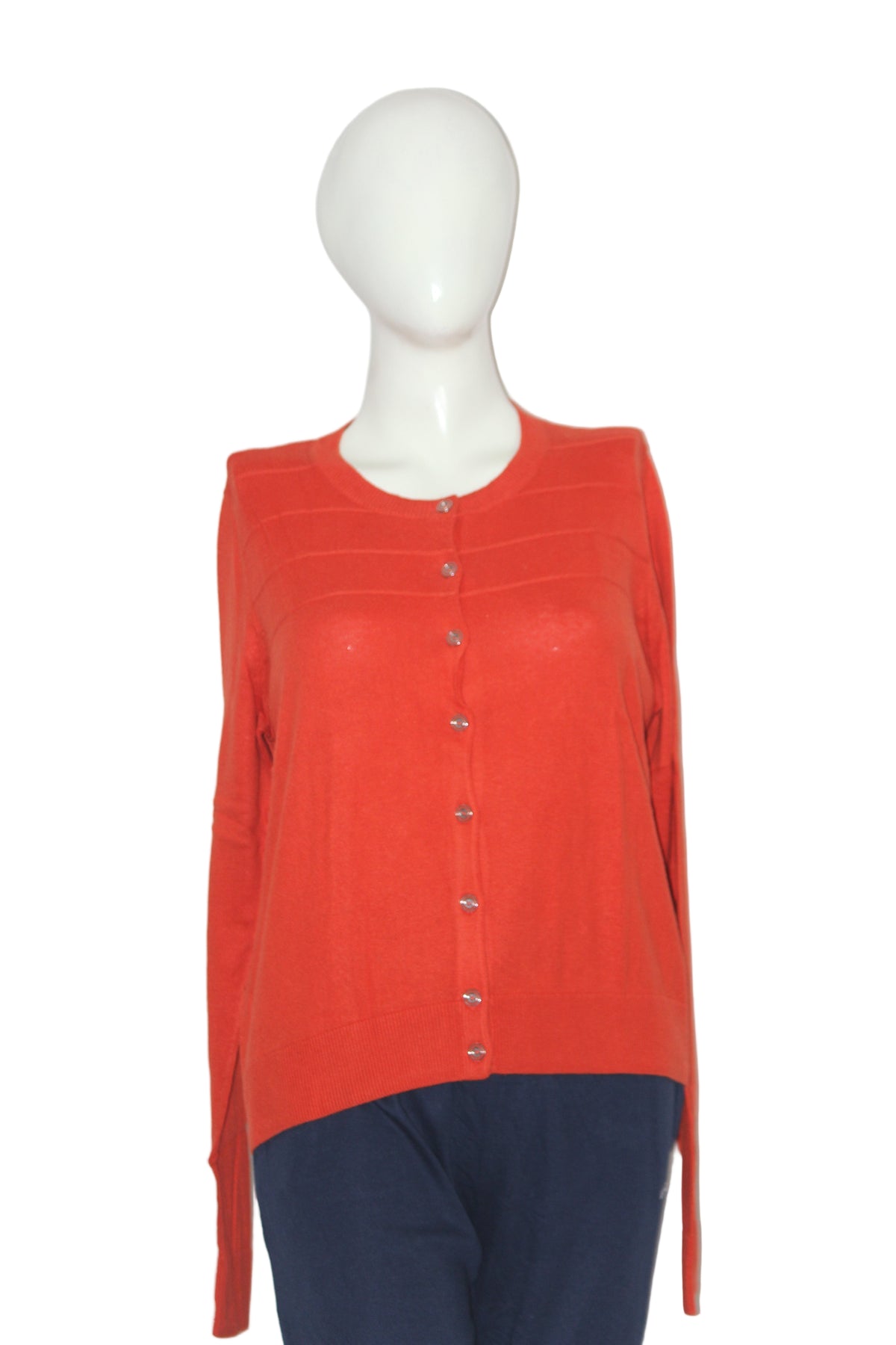 Tu Orange Button-Down Sweater (Large)