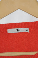 Tu Orange Button-Down Sweater (Large)