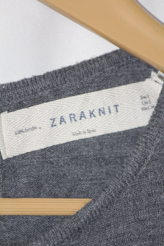 ZARA Knit Grey Sleeveless Ribbed Bodycon – Large