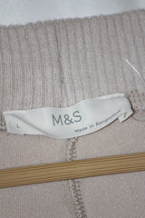 M&S White Fleece Warm Tights – Classic Comfort (Large)