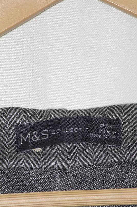 M&S Black & White Zigzag Trouser – Medium