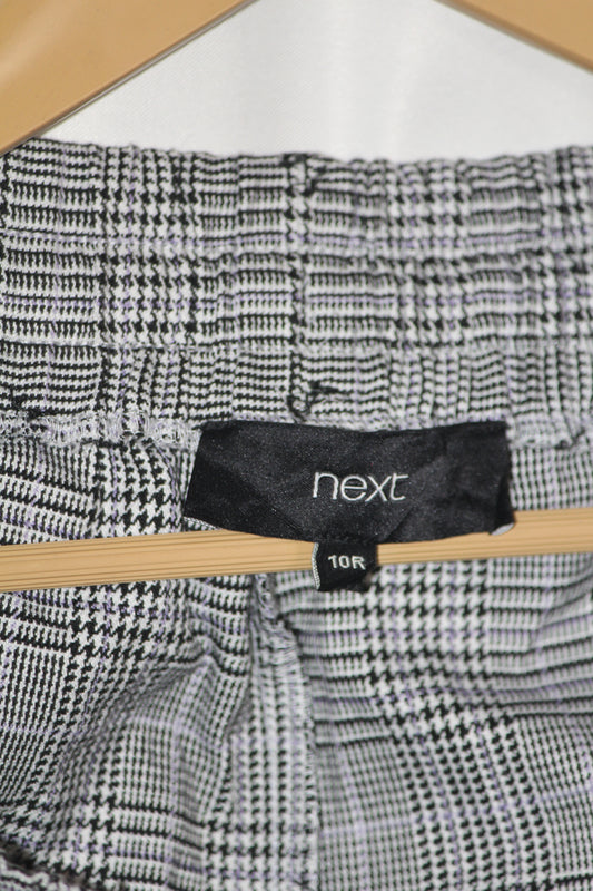 Next White & Black Check Trouser – Medium