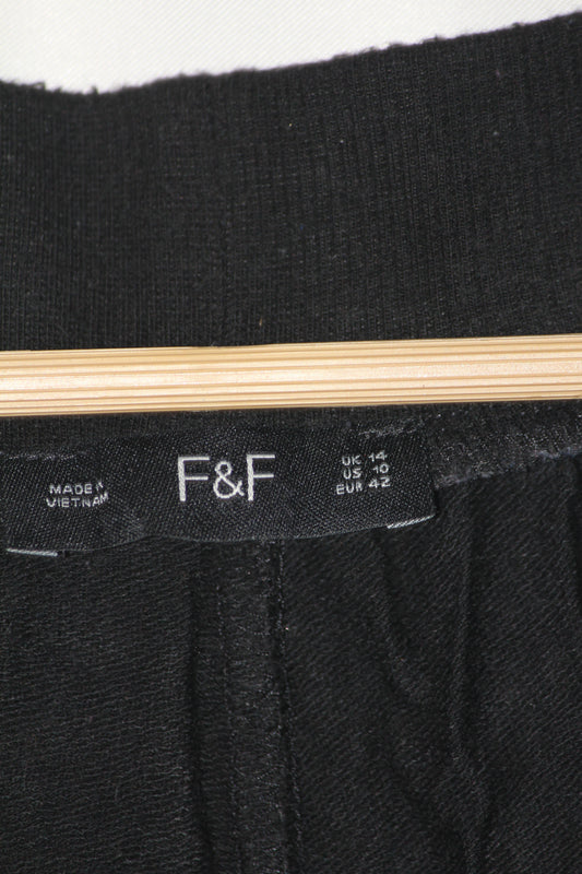 F&F Black Viscose Trouser – Medium