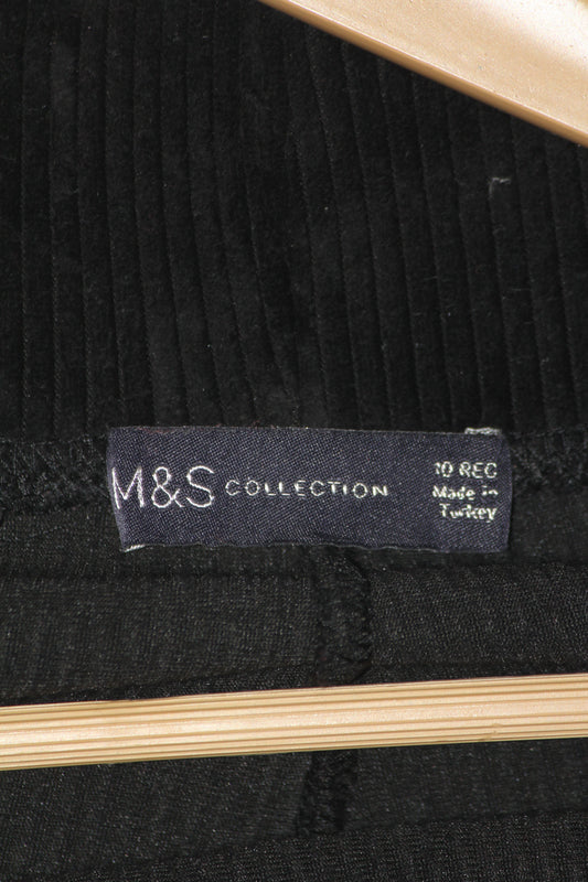 M&S Black Cotton Blend Trouser – Everyday Comfort Fit (Small)