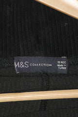 M&S Black Cotton Blend Trouser – Everyday Comfort Fit (Small)