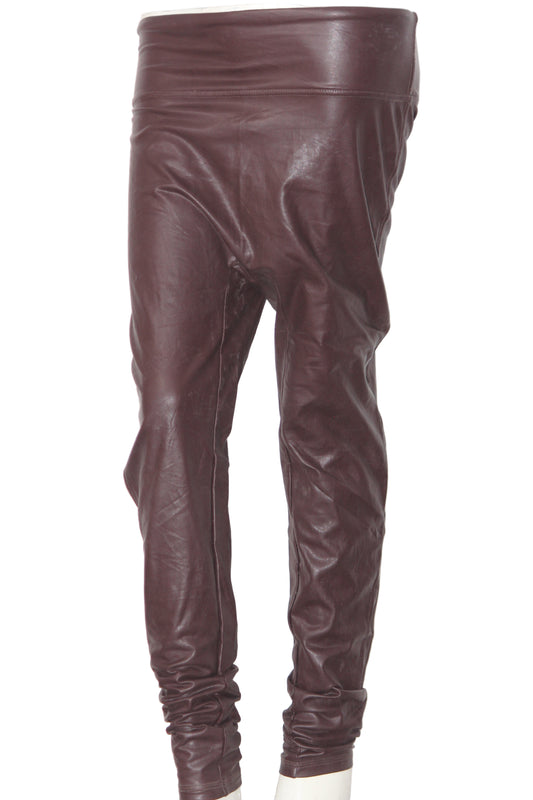 In The Style Brown Leather Trouser (Small)