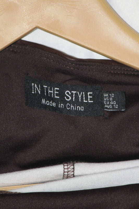 In The Style Brown Leather Trouser (Small)