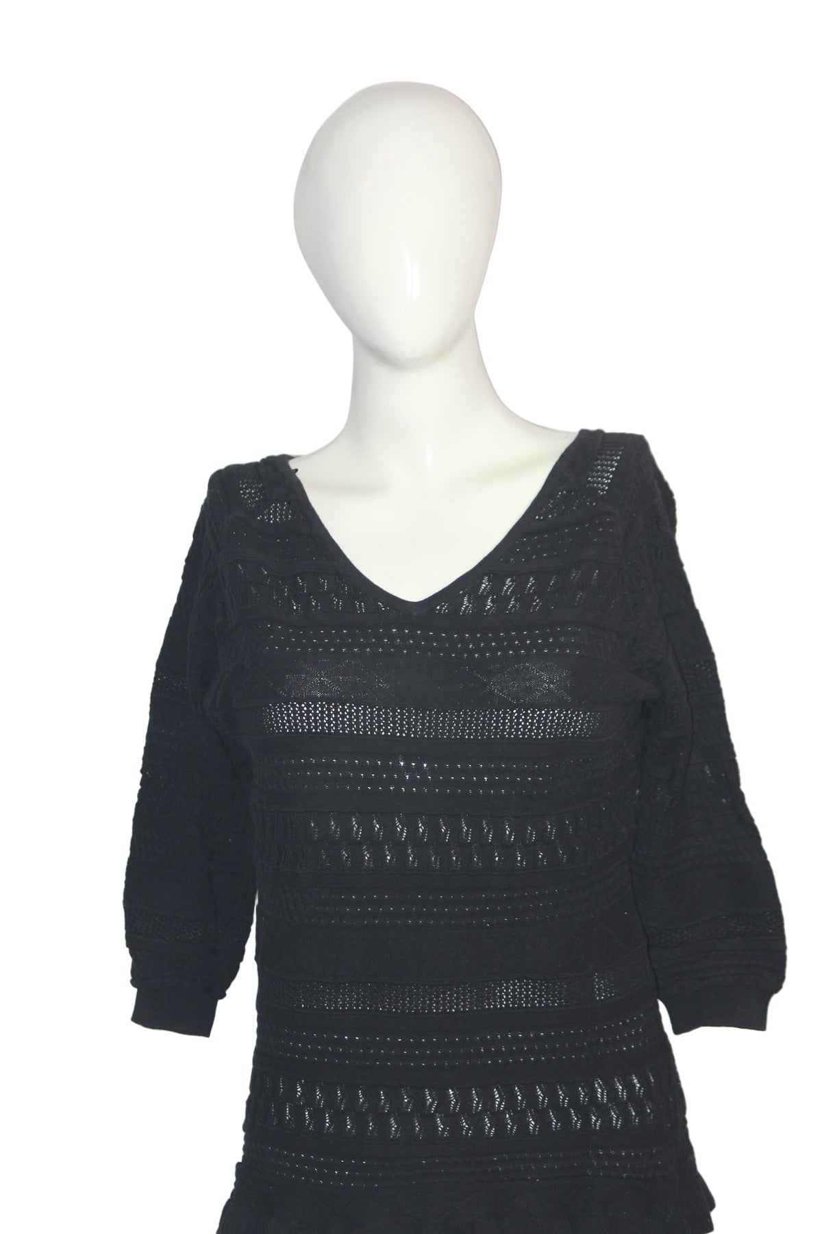 Next Black Pure Cotton Knit Sweatshirt – Medium
