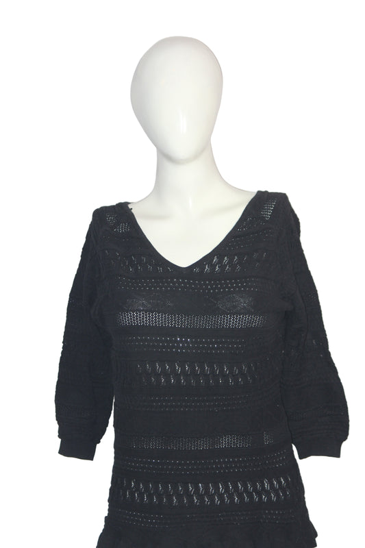Next Black Pure Cotton Knit Sweatshirt – Medium