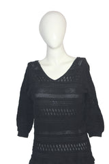 Next Black Pure Cotton Knit Sweatshirt – Medium