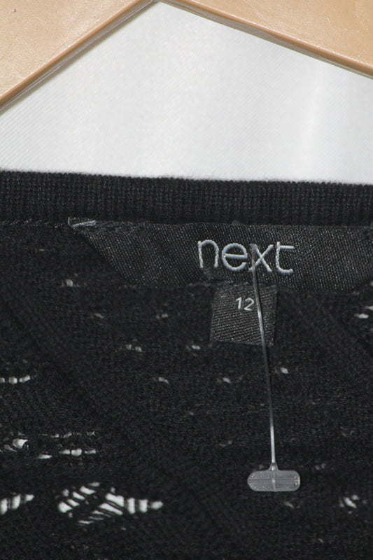 Next Black Pure Cotton Knit Sweatshirt – Medium