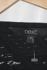 Next Black Pure Cotton Knit Sweatshirt – Medium