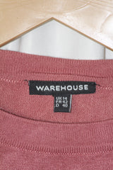 Warehouse Light Pink Half-Sleeve Sweatshirt – Small