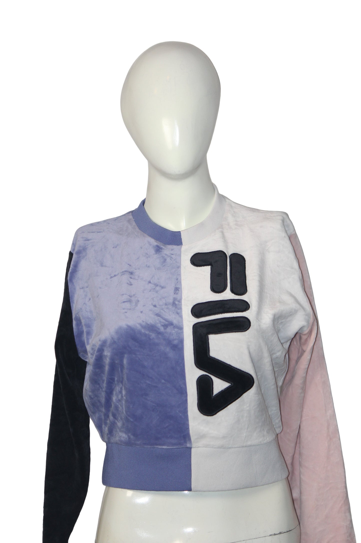 FILA White & Blue Sporty Crop Top – Small