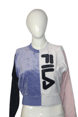 FILA White & Blue Sporty Crop Top – Small