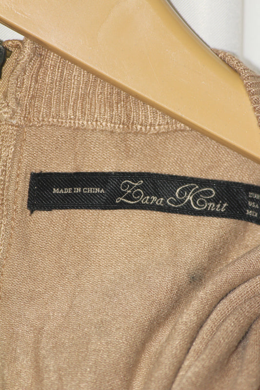 ZARA Knit Camel SoftTouch Crop Top – Small