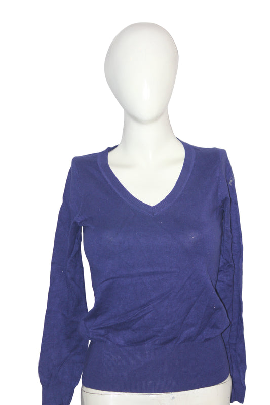 M&S Women Navy Blue Soft Knit Sweatshirt – Small