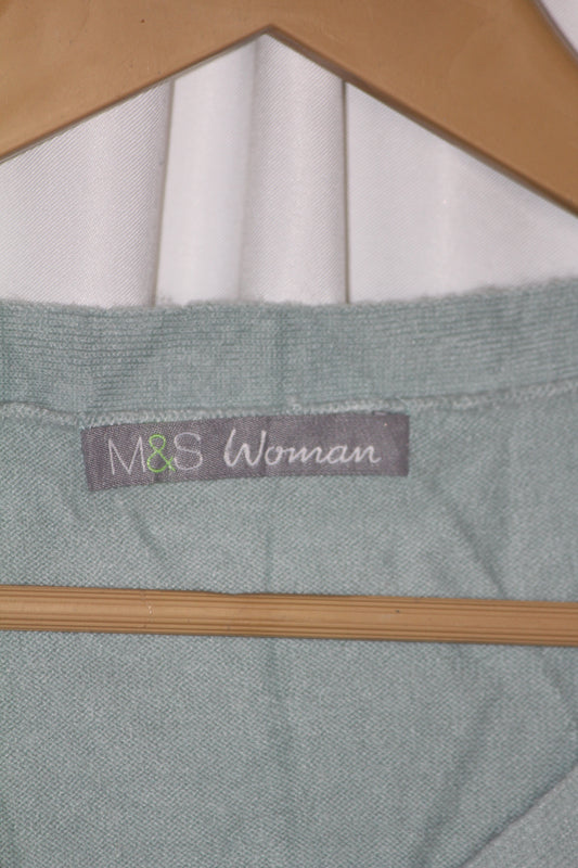 M&S Woman Sea Green Acrylic Sweatshirt – Medium