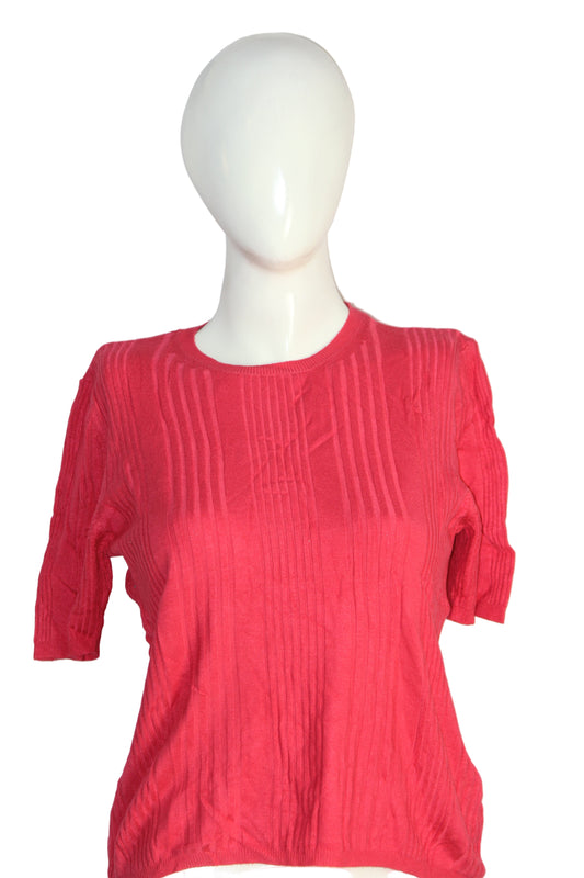 M&S Pink Half-Sleeve SoftBlend Sweatshirt – Small