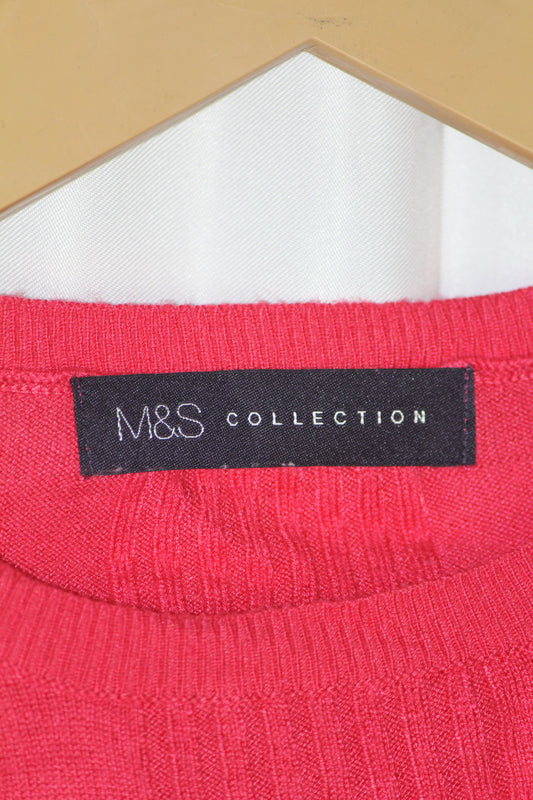 M&S Pink Half-Sleeve SoftBlend Sweatshirt – Small