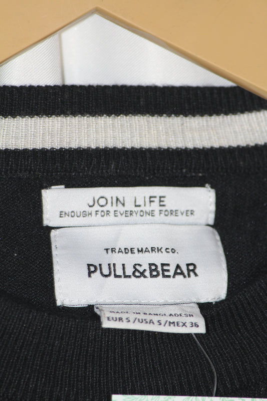 Pull & Bear Black Cotton Sweatshirt – Small
