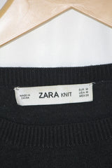ZARA Knit Black SoftStretch Sweatshirt – Medium