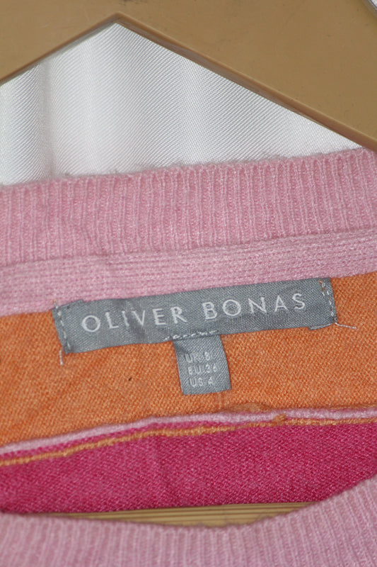 Oliver Bonas Pink & Orange Colourblock Sweatshirt – Small