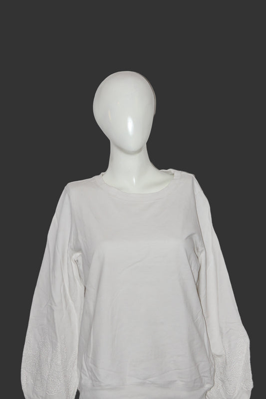 FatFace Pure Cotton White Winter Sweatshirt – Medium