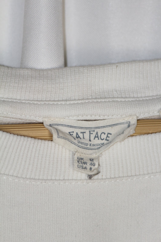 FatFace Pure Cotton White Winter Sweatshirt – Medium