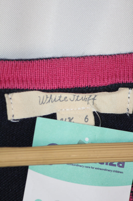 White Stuff Navy Heart Embroidered Sweatshirt – Medium