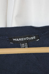 Warehouse Navy Blue Floral Cotton Sweatshirt – Medium