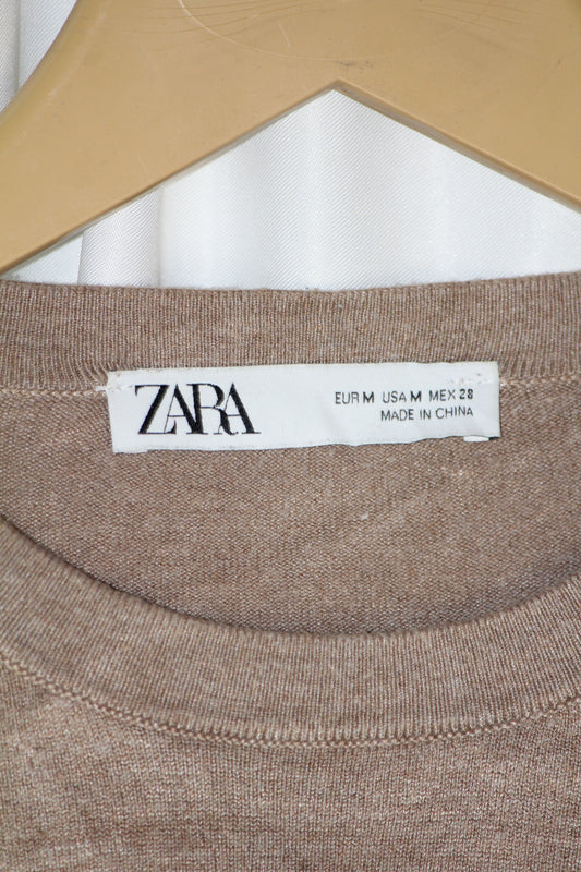 ZARA Brown SoftStretch Viscose Sweatshirt – Medium