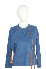 Blossom Mint Blue-Green Stretch Cotton Blouse – XS