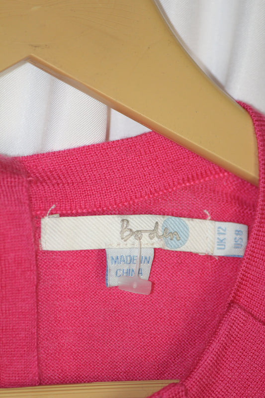 Boden Pure Wool Pink Winter Knit Sweatshirt – Medium