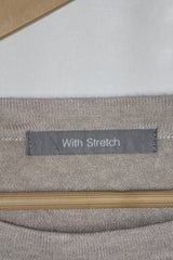 M&S White Striped Chic Crew Sweatshirt – Small