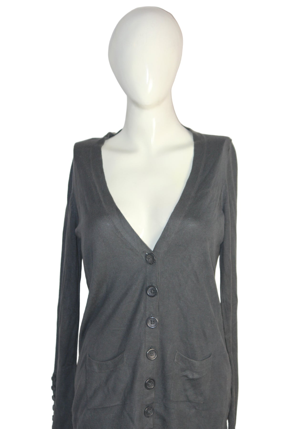 Marks & Spencer Grey Button-Down Sweater – Medium