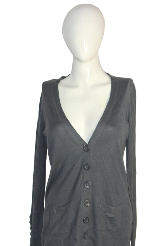 Marks & Spencer Grey Button-Down Sweater – Medium