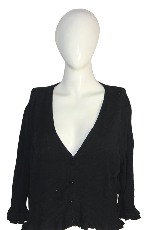 New Look Black Button-Down Sweater – Large