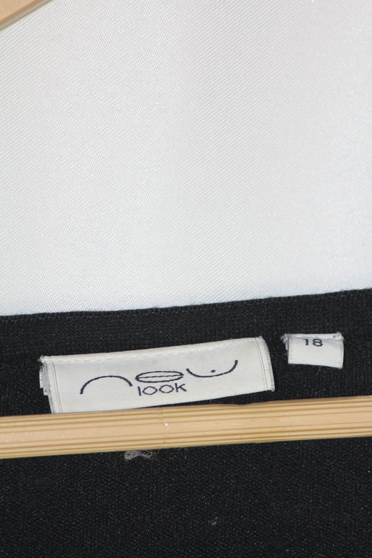 New Look Black Button-Down Sweater – Large