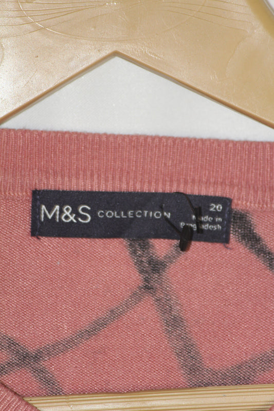 M&S Light Pink Button-Down Sweater w/ Rings – XL