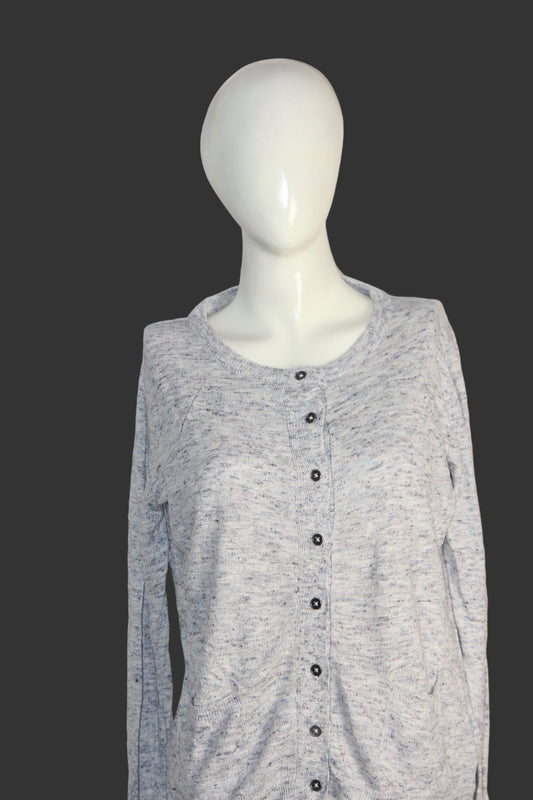 Thriftyfy White Button-Down Sweater – XL