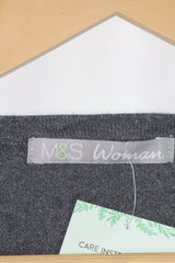 M&S Women Grey Button-Down Textured Sweater – Medium