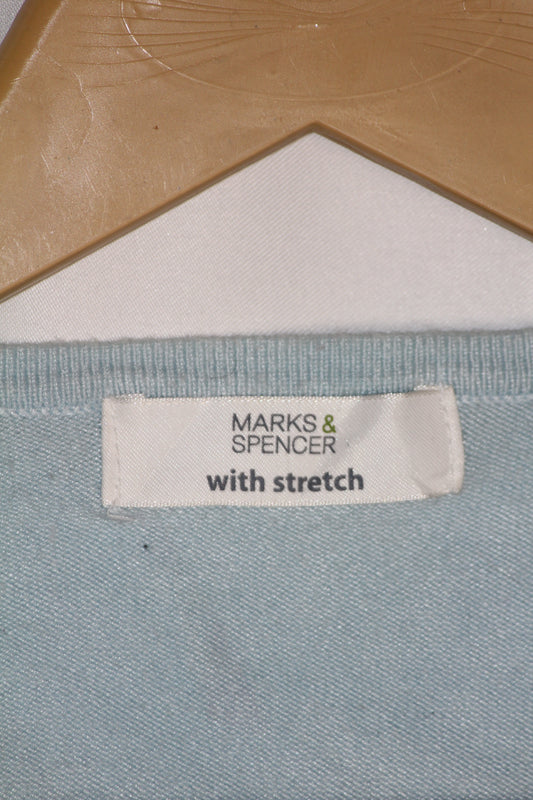 Marks & Spencer Sky Blue Button-Down Sweater – Medium