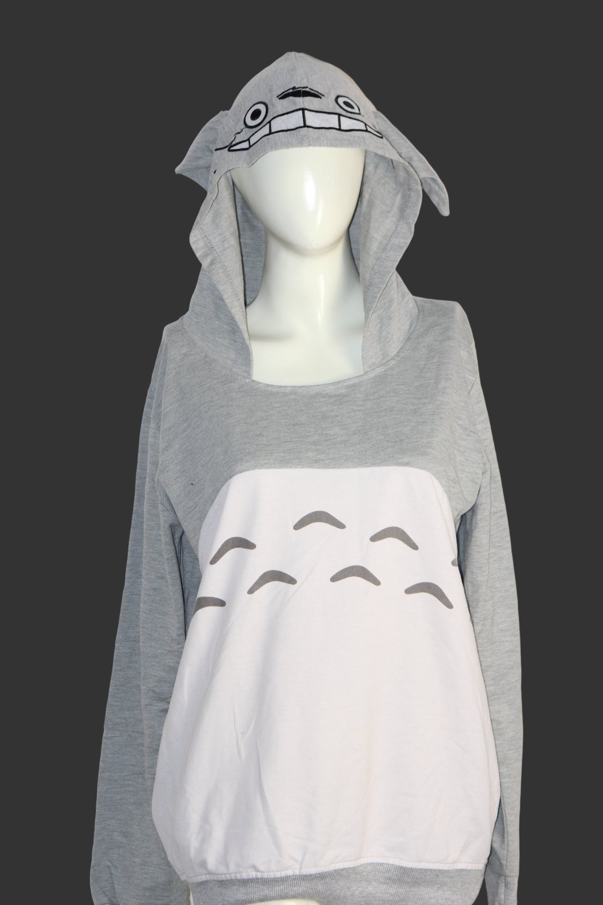 Thriftyfy Grey & White Two-Tone Hoodie – Large