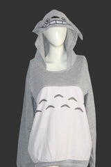 Thriftyfy Grey & White Two-Tone Hoodie – Large