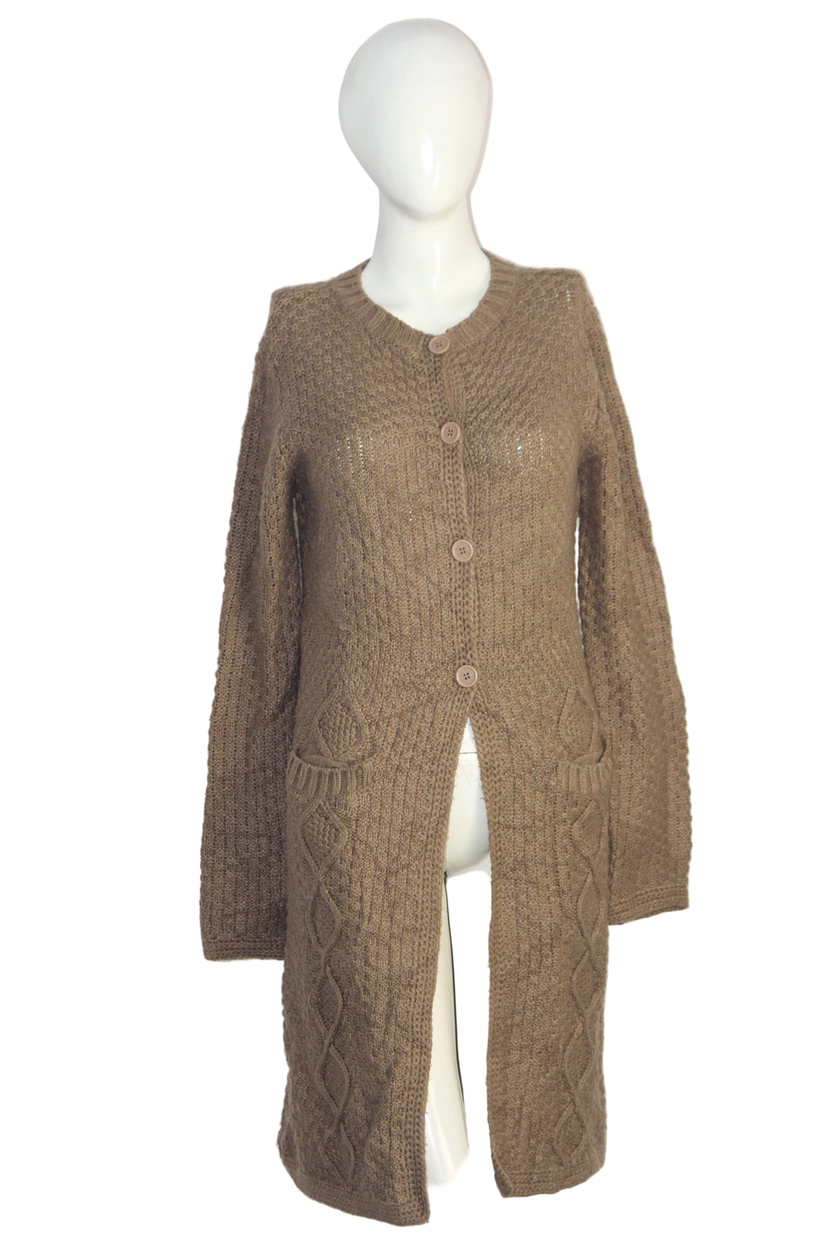 Nice Things Brown Long Button-Down Sweater – Large